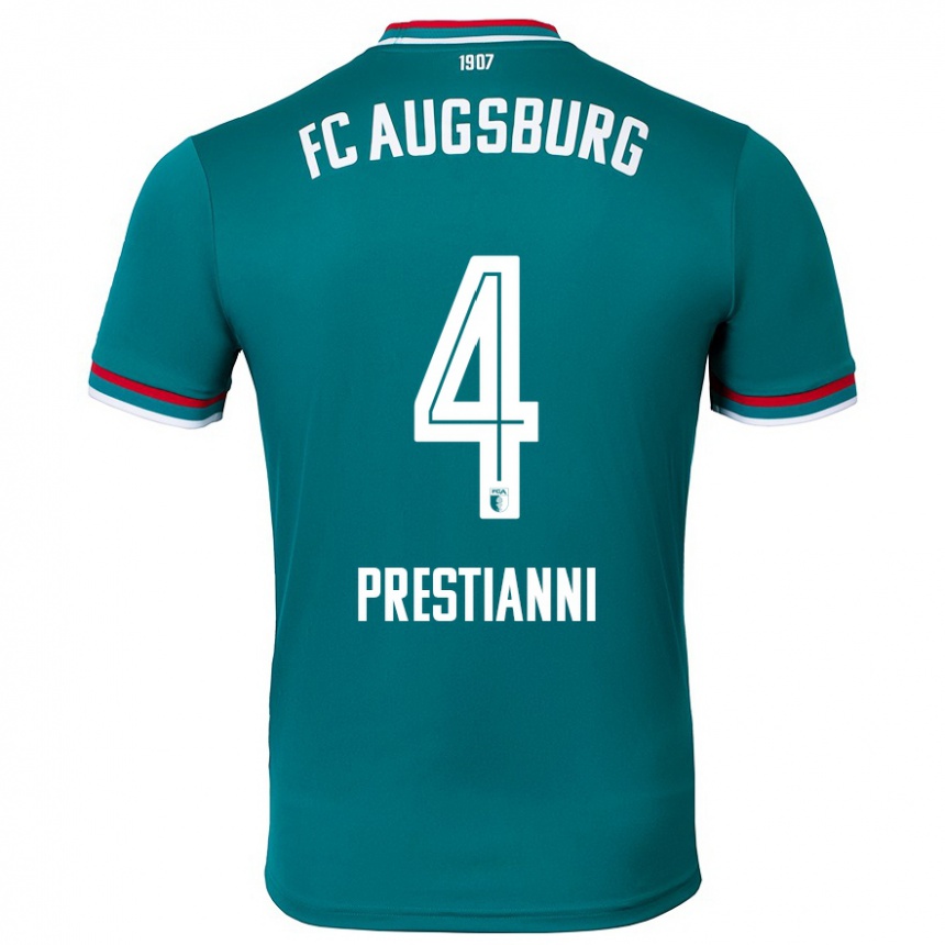 Gyermek Labdarúgás Luis Prestianni #4 Sötétzöld Idegenbeli Jersey 2024/25 Mez Póló Ing