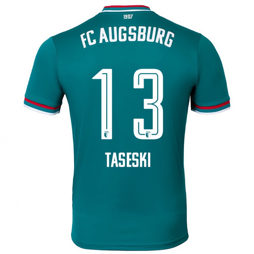 Gyermek Labdarúgás Kristijan Taseski #13 Sötétzöld Idegenbeli Jersey 2024/25 Mez Póló Ing