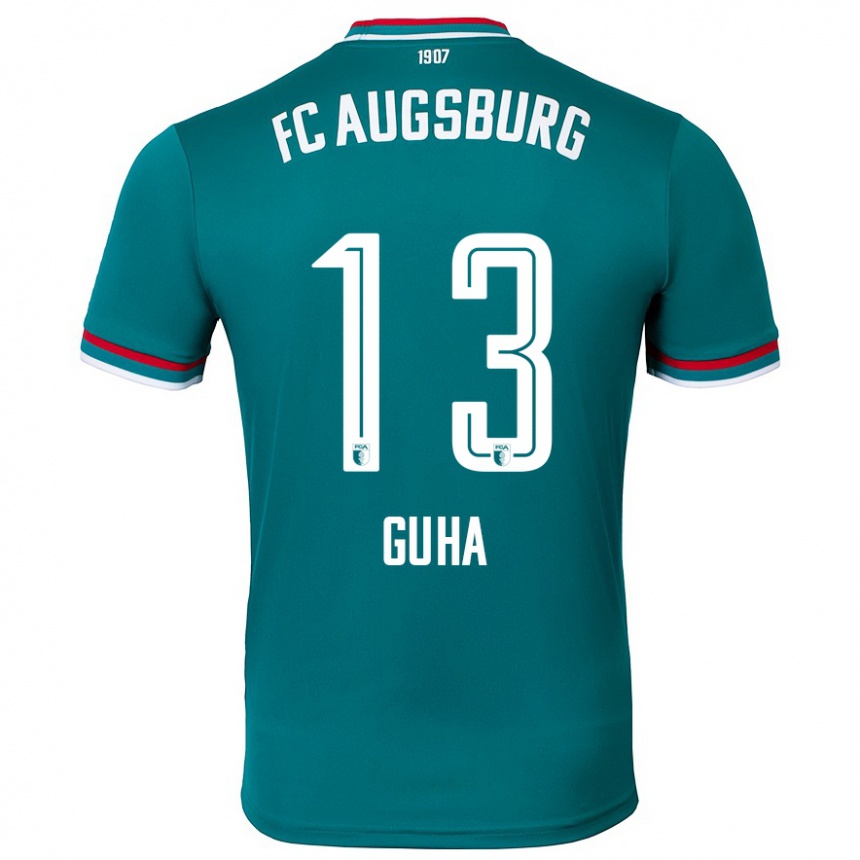 Gyermek Labdarúgás Felix Guha #13 Sötétzöld Idegenbeli Jersey 2024/25 Mez Póló Ing