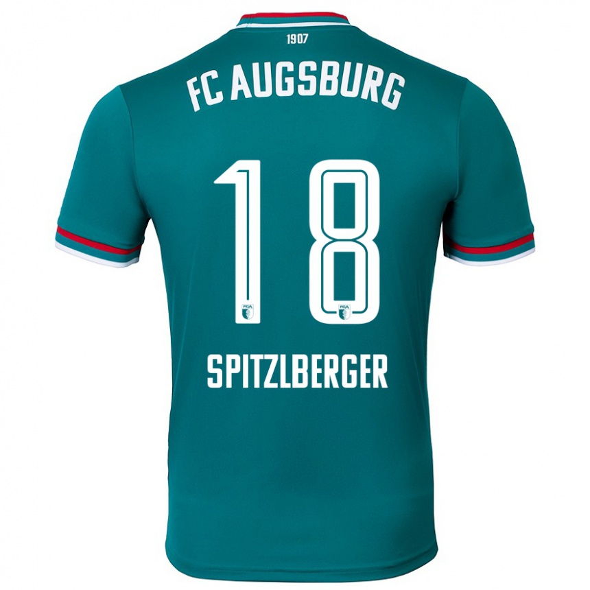 Gyermek Labdarúgás Jordan Spitzlberger #18 Sötétzöld Idegenbeli Jersey 2024/25 Mez Póló Ing