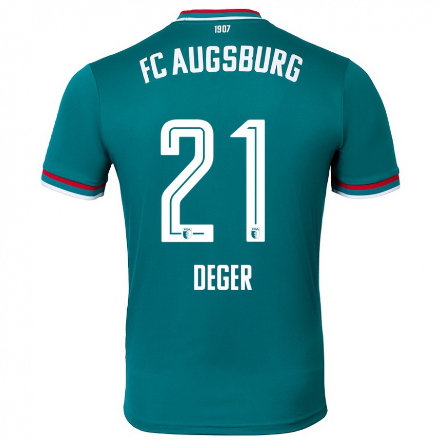 Gyermek Labdarúgás David Deger #21 Sötétzöld Idegenbeli Jersey 2024/25 Mez Póló Ing