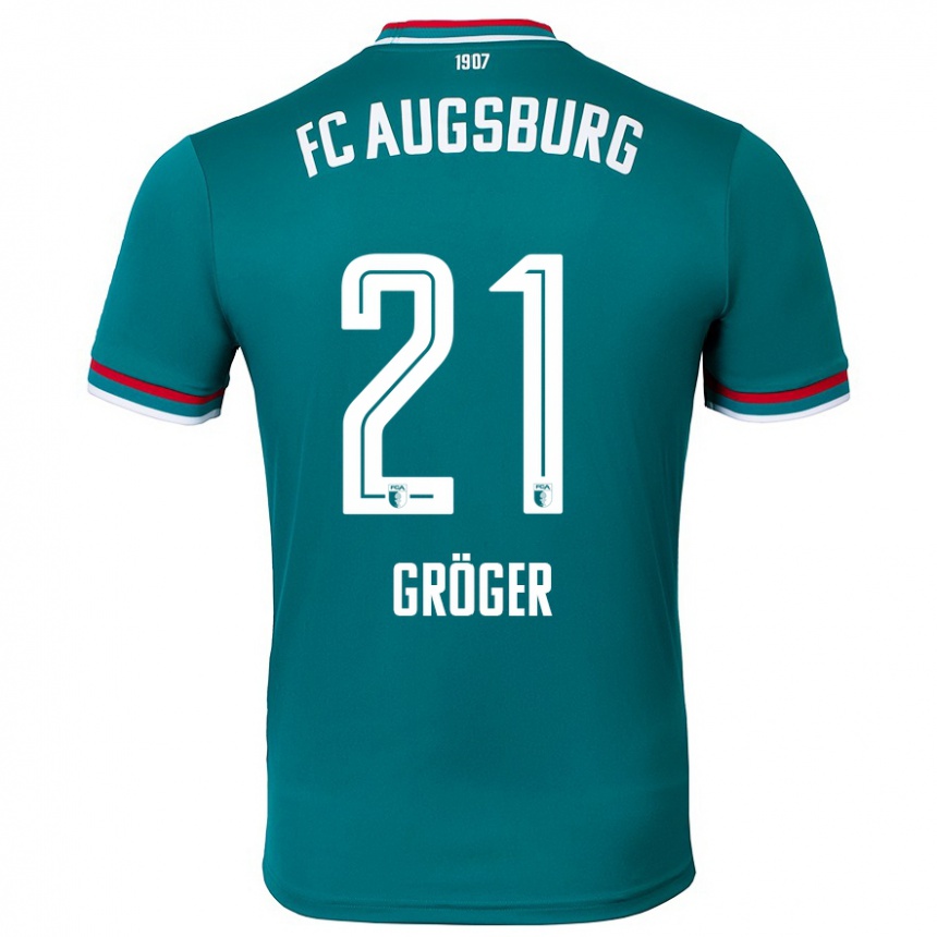 Gyermek Labdarúgás Elias Gröger #21 Sötétzöld Idegenbeli Jersey 2024/25 Mez Póló Ing