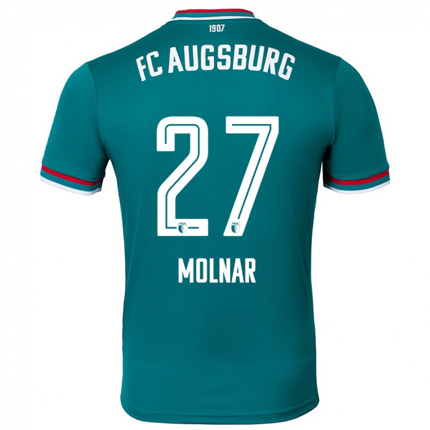 Gyermek Labdarúgás Lars Molnar #27 Sötétzöld Idegenbeli Jersey 2024/25 Mez Póló Ing