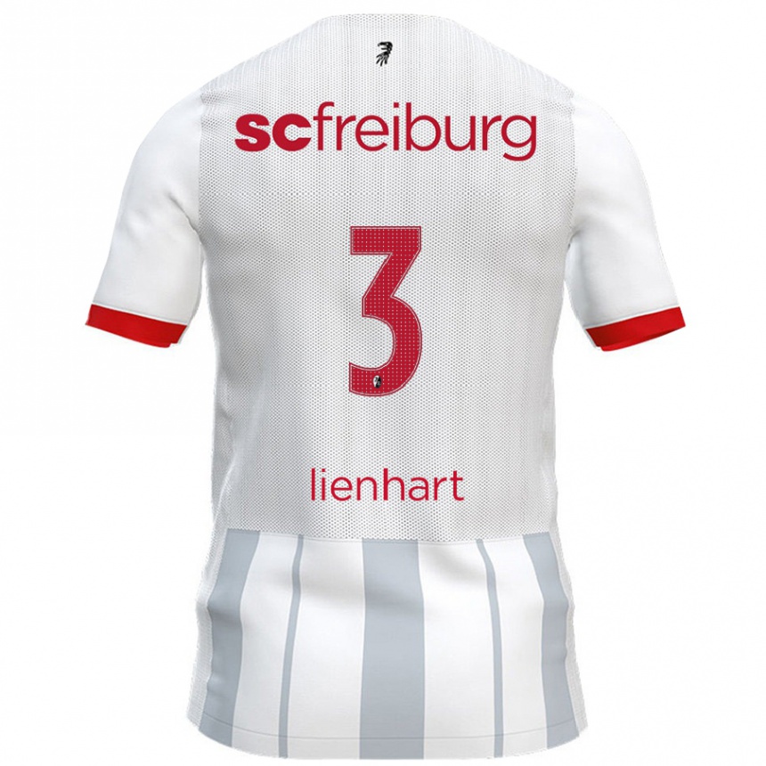 Gyermek Labdarúgás Philipp Lienhart #3 Fehér Szürke Idegenbeli Jersey 2024/25 Mez Póló Ing