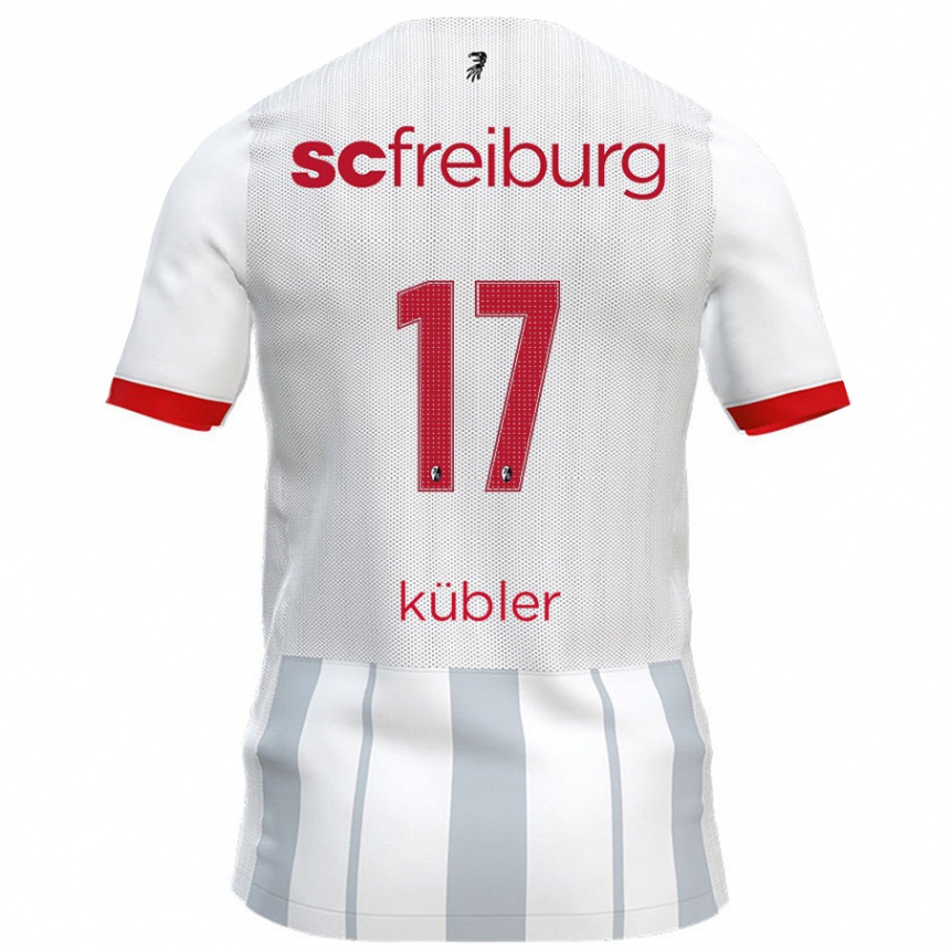 Gyermek Labdarúgás Lukas Kübler #17 Fehér Szürke Idegenbeli Jersey 2024/25 Mez Póló Ing