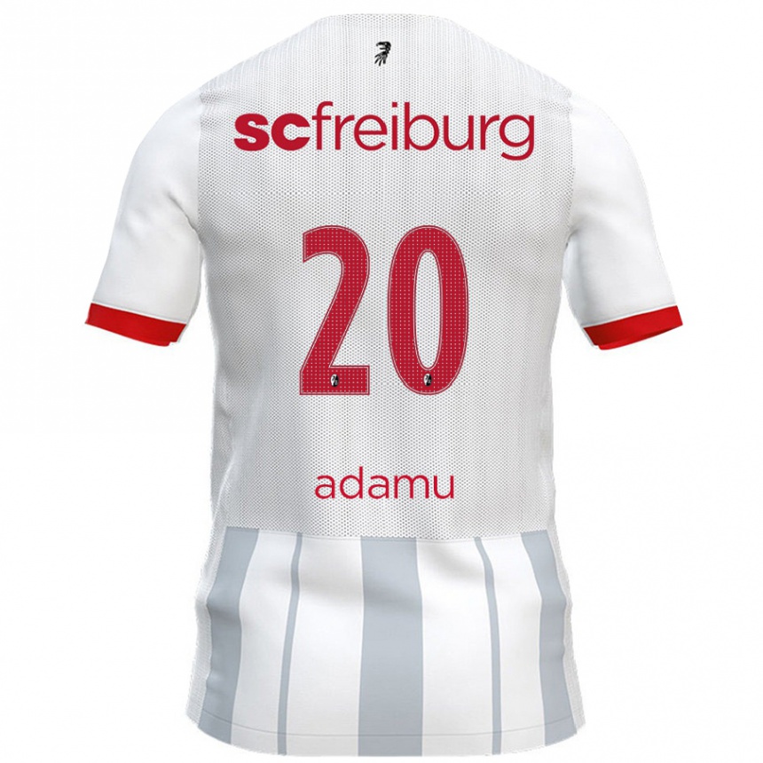 Gyermek Labdarúgás Junior Adamu #20 Fehér Szürke Idegenbeli Jersey 2024/25 Mez Póló Ing