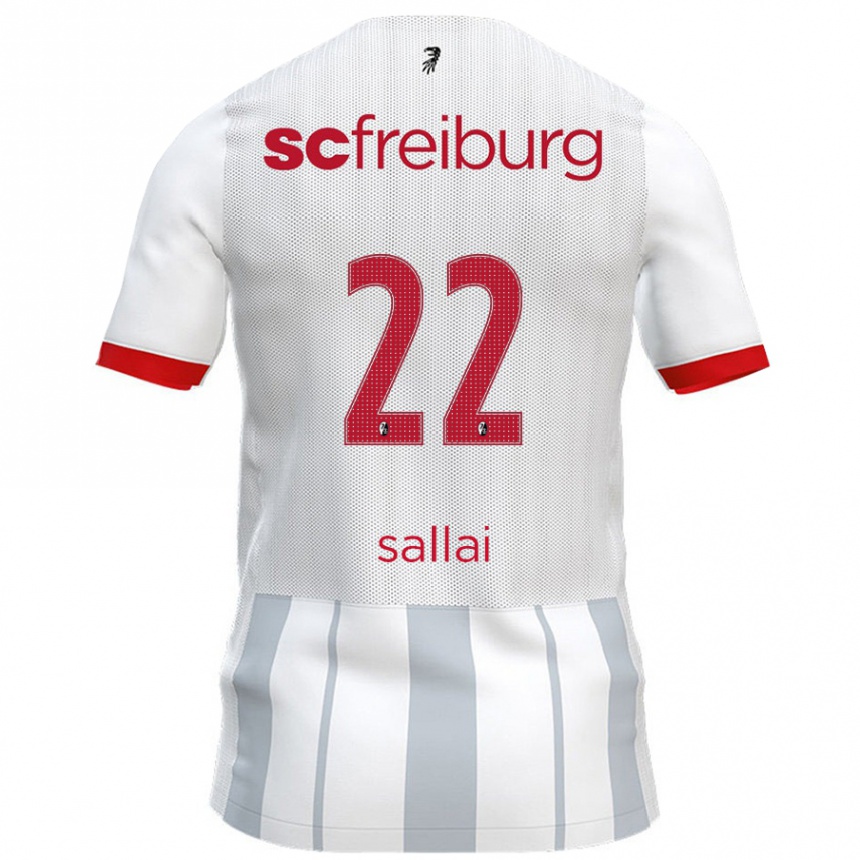 Gyermek Labdarúgás Roland Sallai #22 Fehér Szürke Idegenbeli Jersey 2024/25 Mez Póló Ing