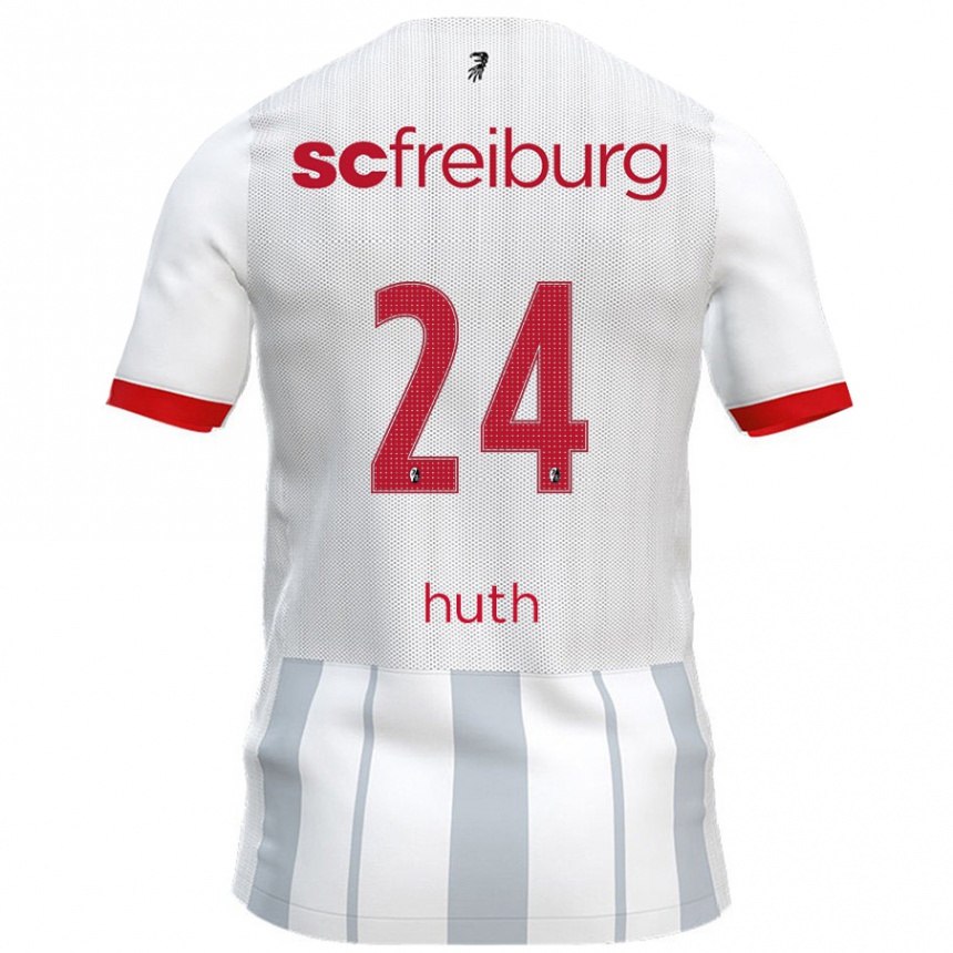 Gyermek Labdarúgás Jannik Huth #24 Fehér Szürke Idegenbeli Jersey 2024/25 Mez Póló Ing