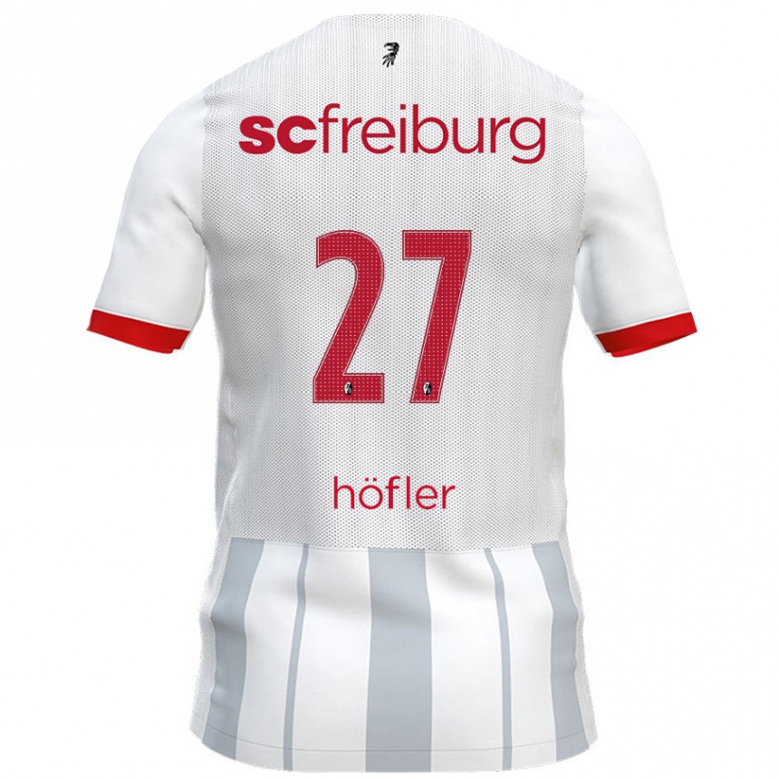 Gyermek Labdarúgás Nicolas Höfler #27 Fehér Szürke Idegenbeli Jersey 2024/25 Mez Póló Ing