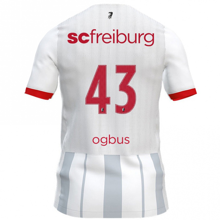 Gyermek Labdarúgás Bruno Ogbus #43 Fehér Szürke Idegenbeli Jersey 2024/25 Mez Póló Ing