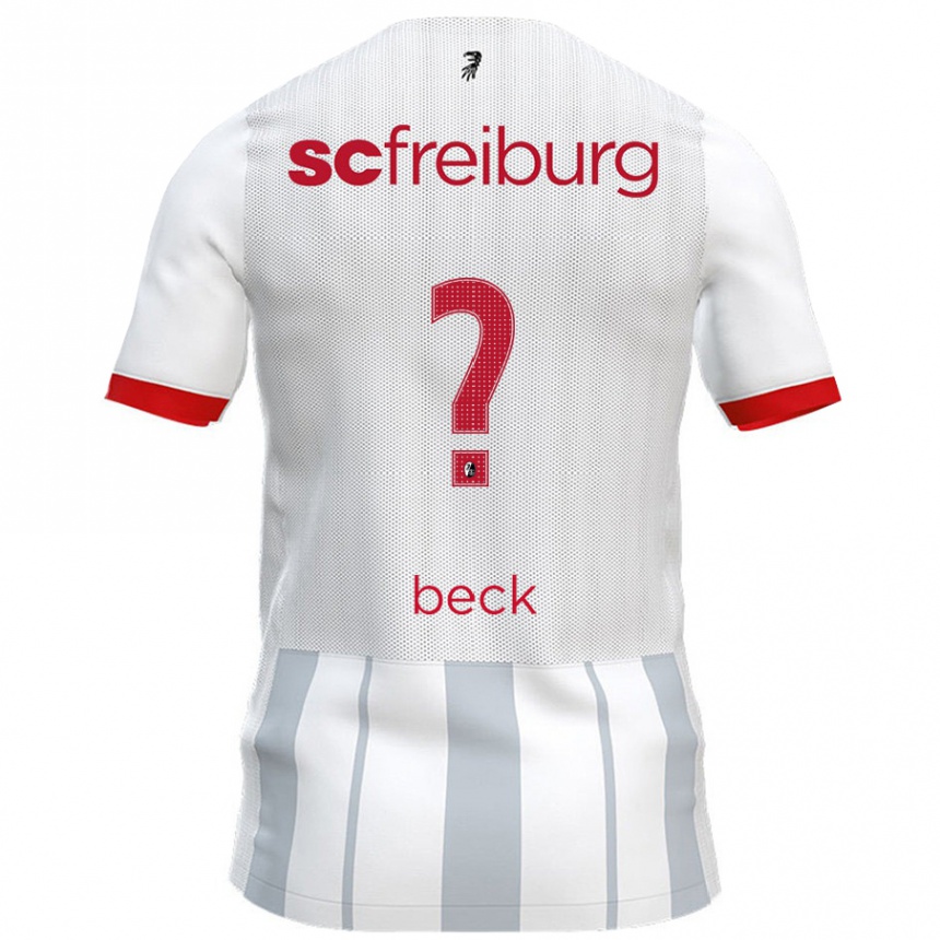 Gyermek Labdarúgás Ruben Beck #0 Fehér Szürke Idegenbeli Jersey 2024/25 Mez Póló Ing