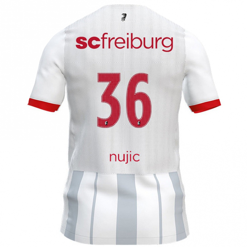 Gyermek Labdarúgás Luka Nujic #36 Fehér Szürke Idegenbeli Jersey 2024/25 Mez Póló Ing