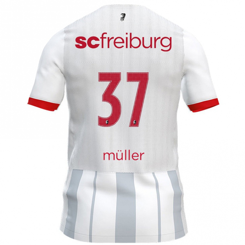 Gyermek Labdarúgás Ruben Müller #37 Fehér Szürke Idegenbeli Jersey 2024/25 Mez Póló Ing