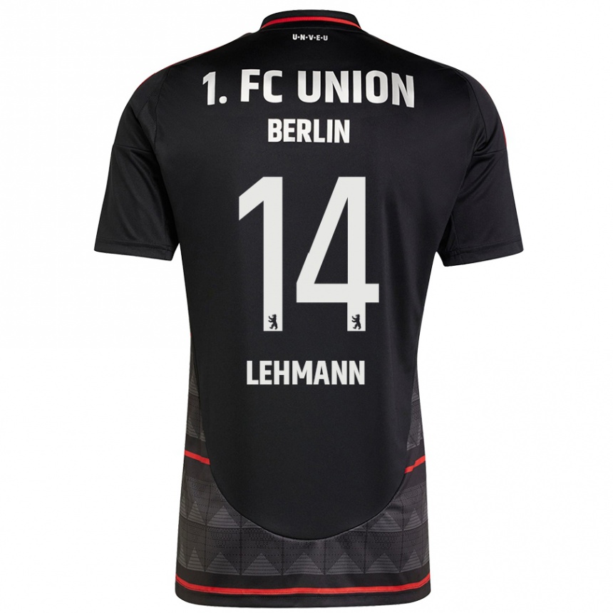 Gyermek Labdarúgás Noah Lehmann #14 Fekete Idegenbeli Jersey 2024/25 Mez Póló Ing