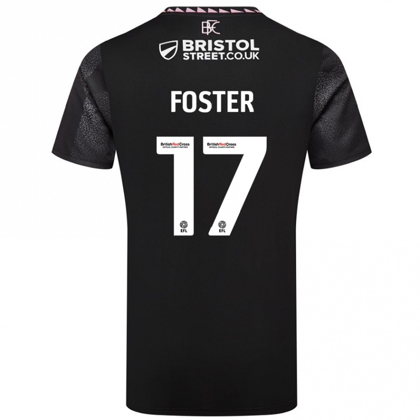 Gyermek Labdarúgás Lyle Foster #17 Fekete Idegenbeli Jersey 2024/25 Mez Póló Ing