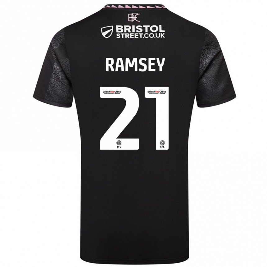 Gyermek Labdarúgás Aaron Ramsey #21 Fekete Idegenbeli Jersey 2024/25 Mez Póló Ing