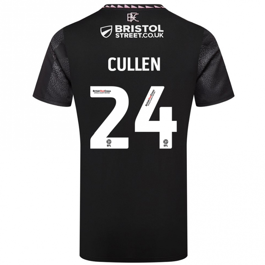 Gyermek Labdarúgás Josh Cullen #24 Fekete Idegenbeli Jersey 2024/25 Mez Póló Ing