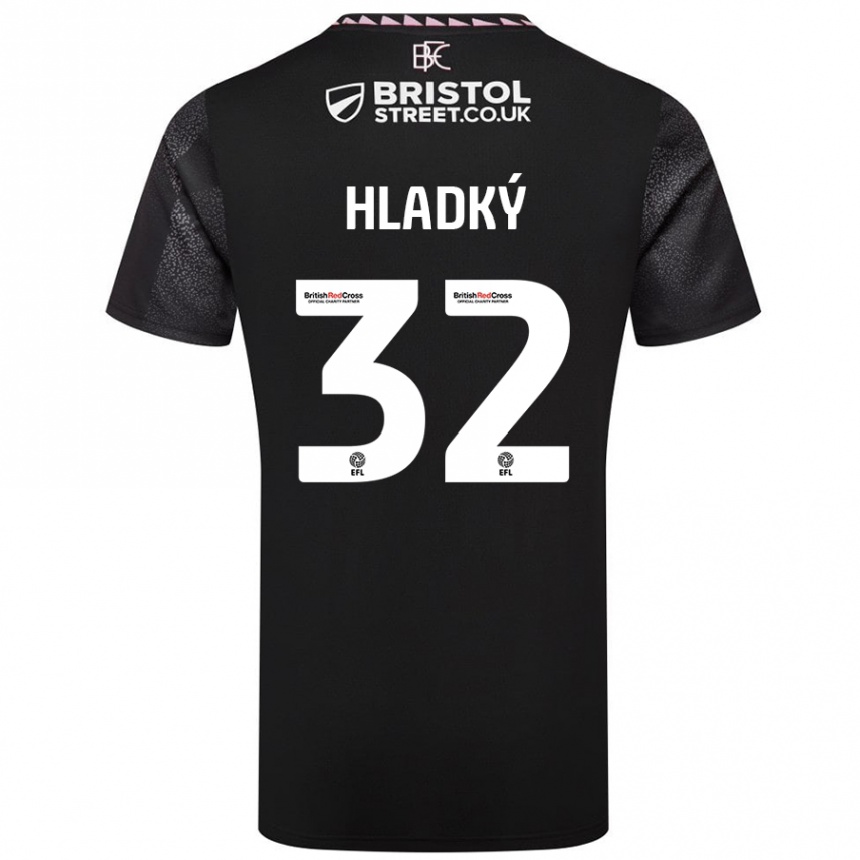 Gyermek Labdarúgás Vaclav Hladky #32 Fekete Idegenbeli Jersey 2024/25 Mez Póló Ing