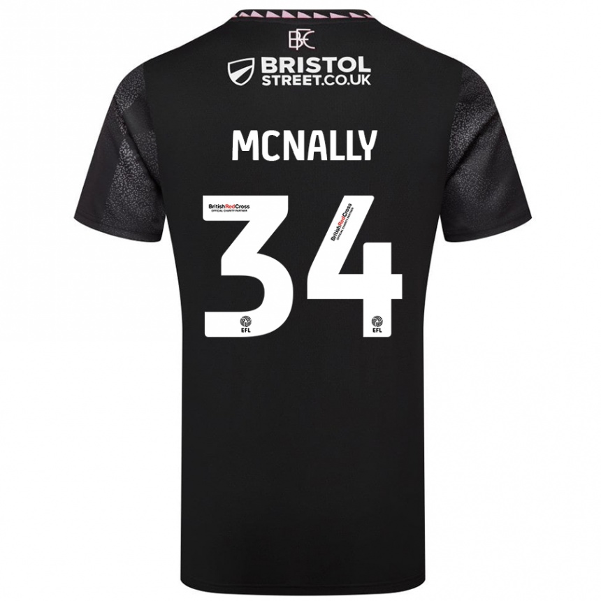 Gyermek Labdarúgás Luke Mcnally #34 Fekete Idegenbeli Jersey 2024/25 Mez Póló Ing