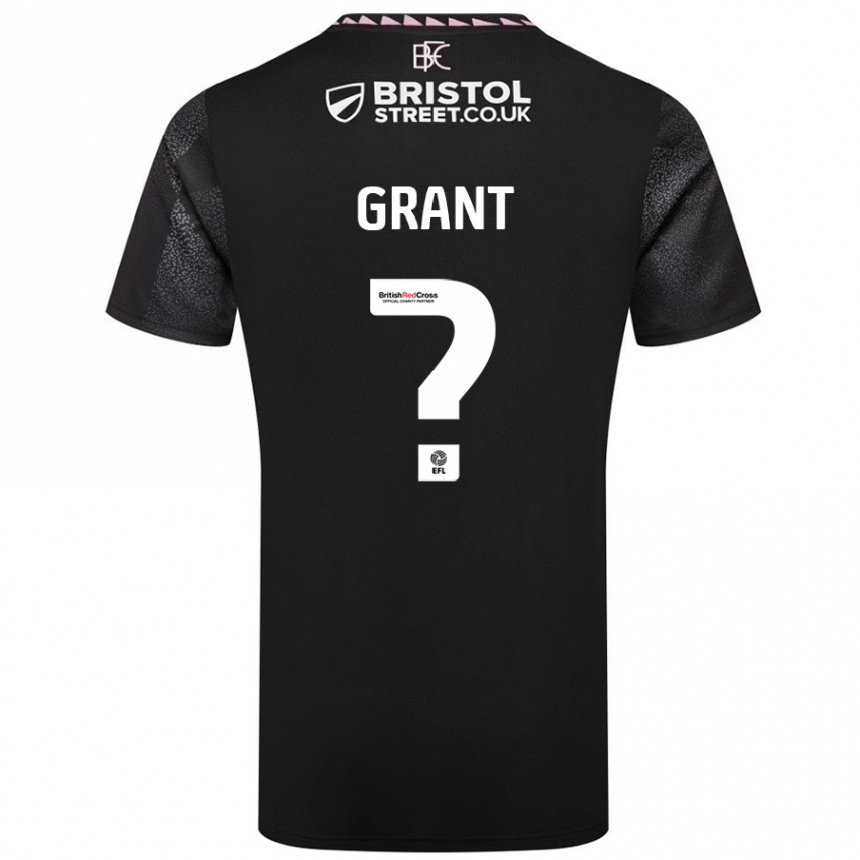 Gyermek Labdarúgás Bradley Grant #0 Fekete Idegenbeli Jersey 2024/25 Mez Póló Ing