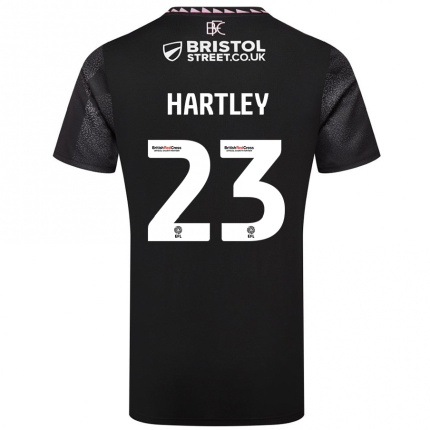 Gyermek Labdarúgás Naomi Hartley #23 Fekete Idegenbeli Jersey 2024/25 Mez Póló Ing