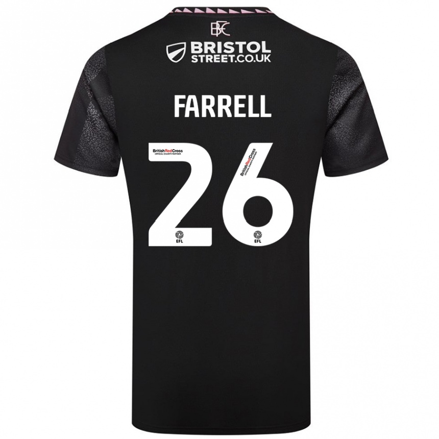 Gyermek Labdarúgás Lucy Farrell #26 Fekete Idegenbeli Jersey 2024/25 Mez Póló Ing