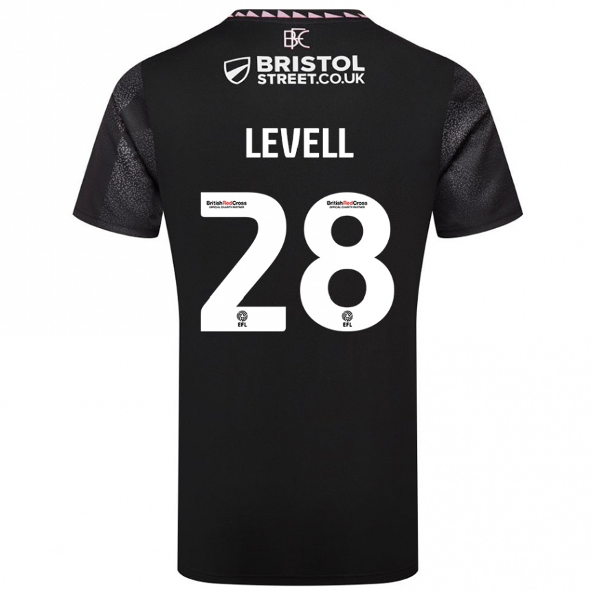 Gyermek Labdarúgás Kirstie Levell #28 Fekete Idegenbeli Jersey 2024/25 Mez Póló Ing