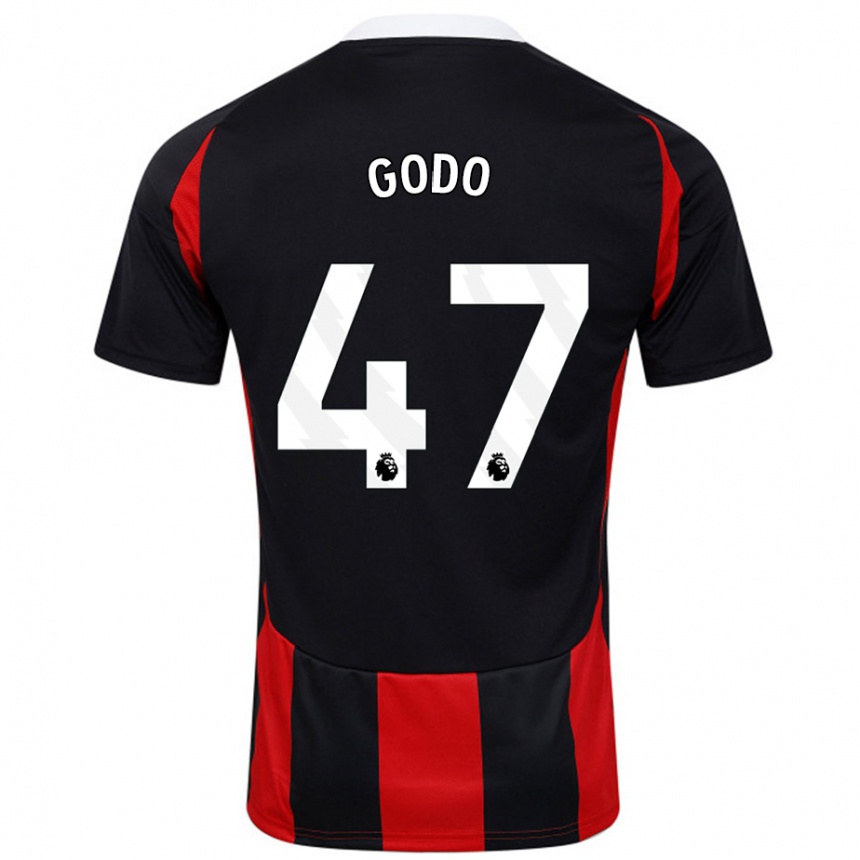 Gyermek Labdarúgás Martial Godo #47 Fekete Piros Idegenbeli Jersey 2024/25 Mez Póló Ing