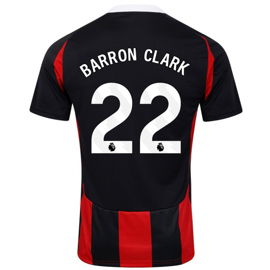 Gyermek Labdarúgás Betty Barron-Clark #22 Fekete Piros Idegenbeli Jersey 2024/25 Mez Póló Ing