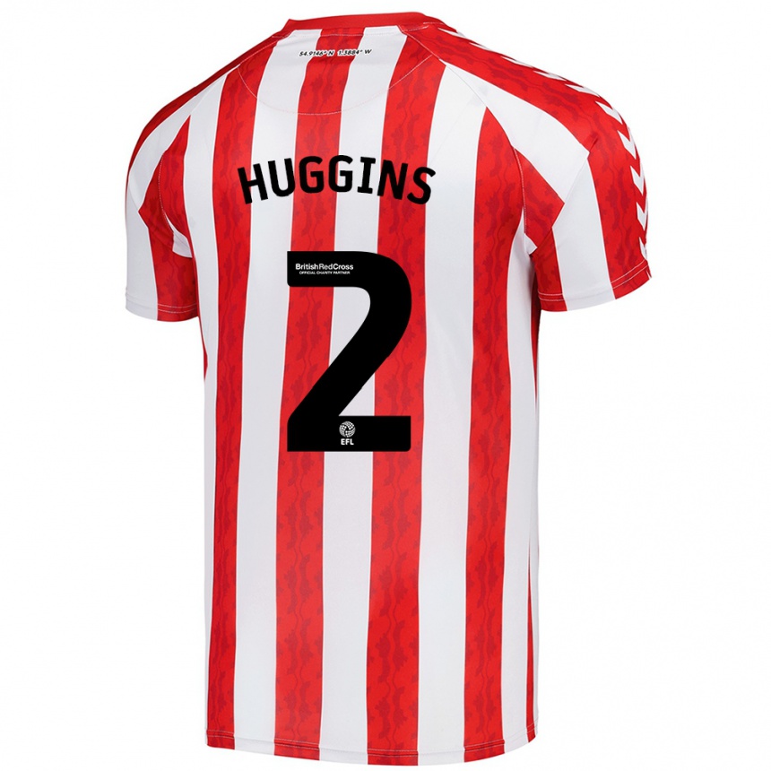 Férfi Labdarúgás Niall Huggins #2 Piros Fehér Hazai Jersey 2024/25 Mez Póló Ing