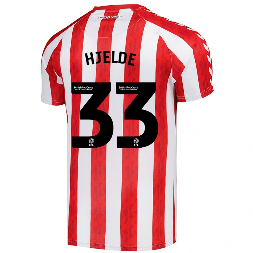 Férfi Labdarúgás Leo Fuhr Hjelde #33 Piros Fehér Hazai Jersey 2024/25 Mez Póló Ing