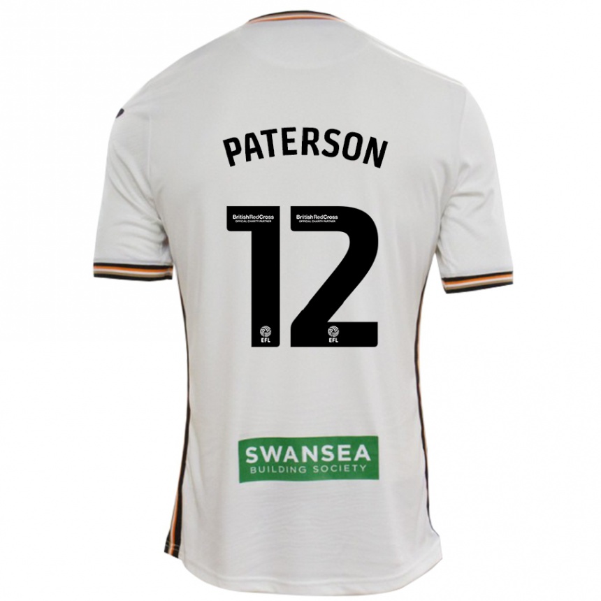 Férfi Labdarúgás Jamie Paterson #12 Fehér Hazai Jersey 2024/25 Mez Póló Ing