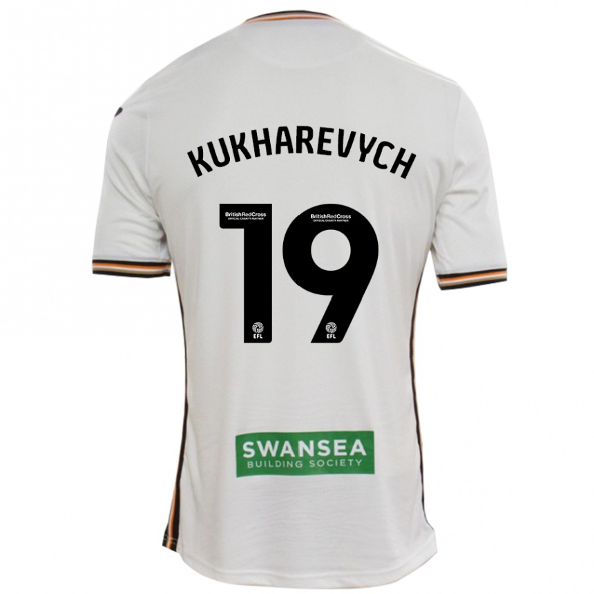 Férfi Labdarúgás Mykola Kukharevych #19 Fehér Hazai Jersey 2024/25 Mez Póló Ing