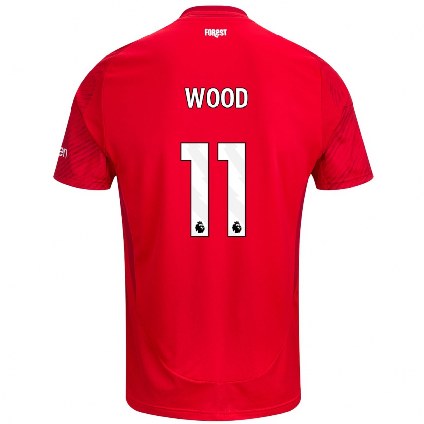 Férfi Labdarúgás Chris Wood #11 Piros Fehér Hazai Jersey 2024/25 Mez Póló Ing