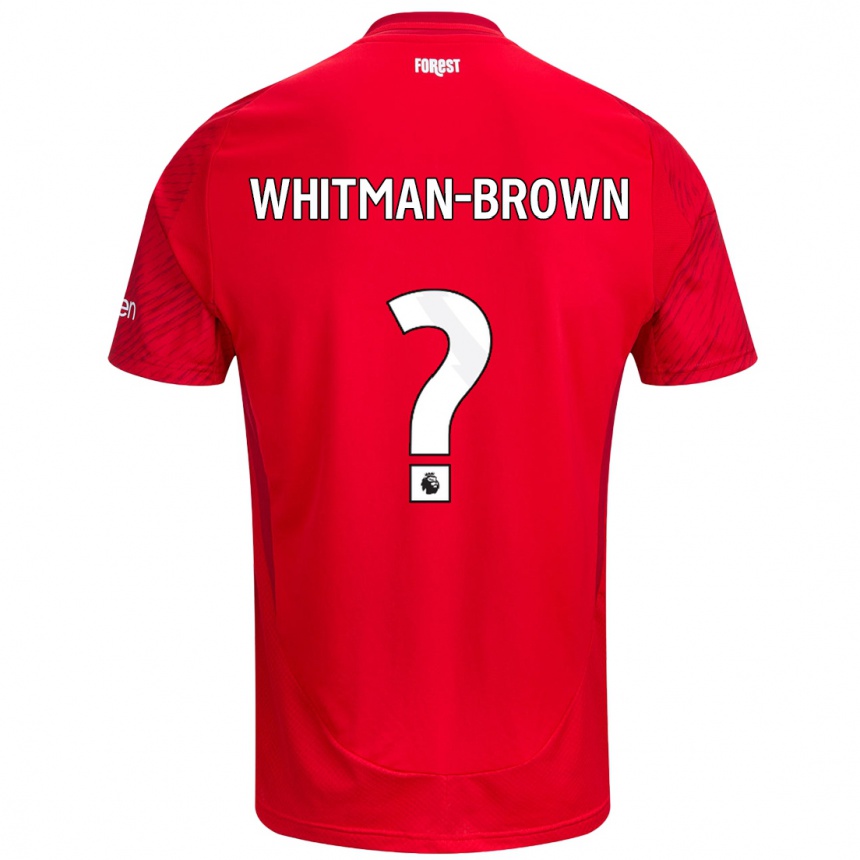 Férfi Labdarúgás Chae Whitman-Brown #0 Piros Fehér Hazai Jersey 2024/25 Mez Póló Ing