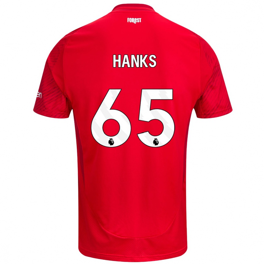 Férfi Labdarúgás Justin Hanks #65 Piros Fehér Hazai Jersey 2024/25 Mez Póló Ing