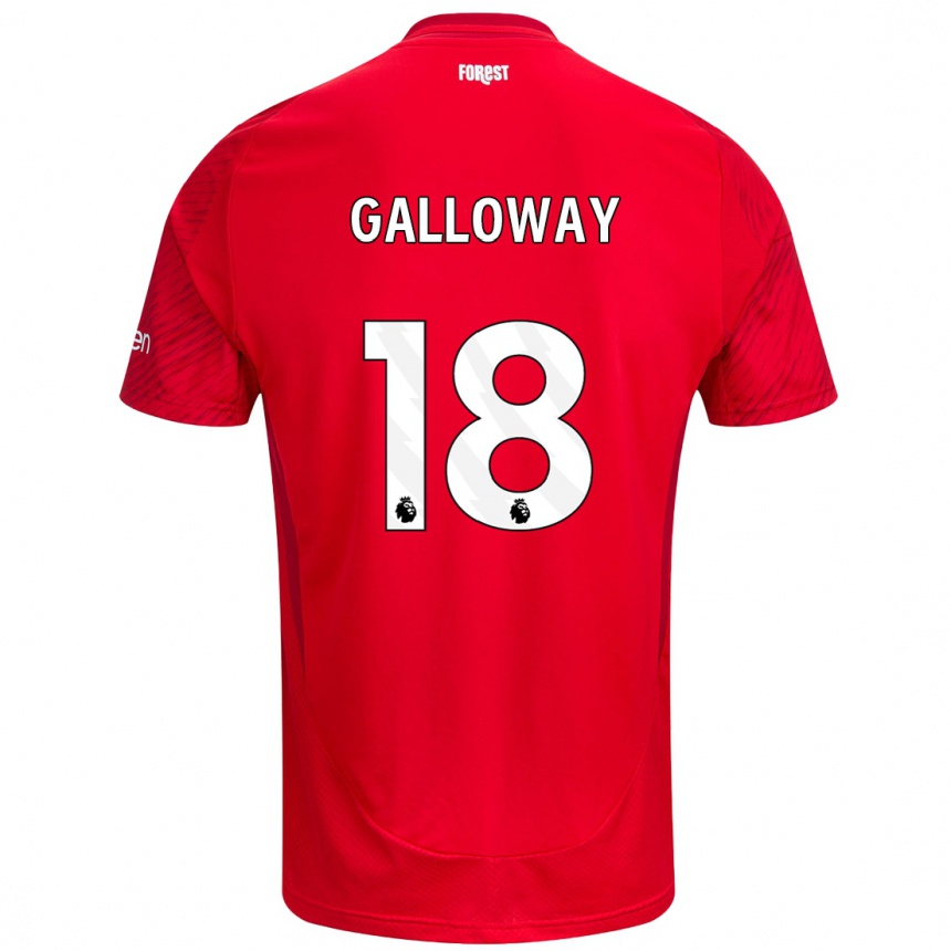 Férfi Labdarúgás Bridget Galloway #18 Piros Fehér Hazai Jersey 2024/25 Mez Póló Ing