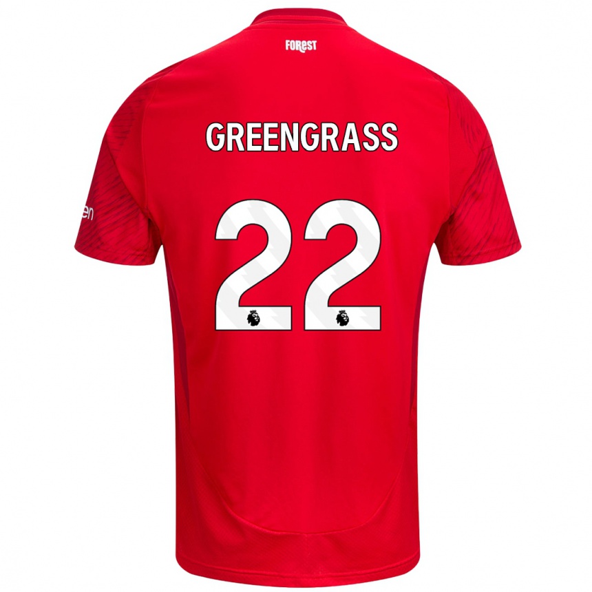 Férfi Labdarúgás Charlotte Greengrass #22 Piros Fehér Hazai Jersey 2024/25 Mez Póló Ing