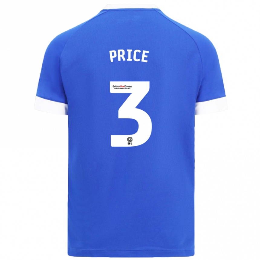 Férfi Labdarúgás Ffion Price #3 Égszínkék Hazai Jersey 2024/25 Mez Póló Ing