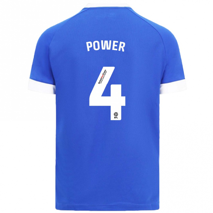 Férfi Labdarúgás Hannah Power #4 Égszínkék Hazai Jersey 2024/25 Mez Póló Ing