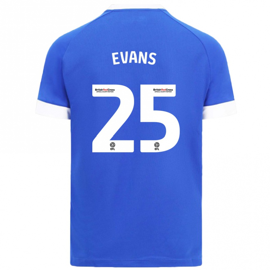 Férfi Labdarúgás Kieron Evans #25 Égszínkék Hazai Jersey 2024/25 Mez Póló Ing