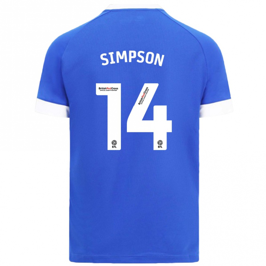 Férfi Labdarúgás Jasmine Simpson #14 Égszínkék Hazai Jersey 2024/25 Mez Póló Ing