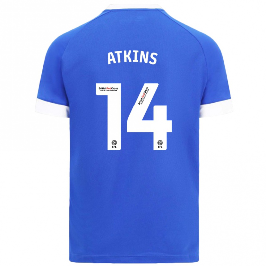 Férfi Labdarúgás Zoe Atkins #14 Égszínkék Hazai Jersey 2024/25 Mez Póló Ing