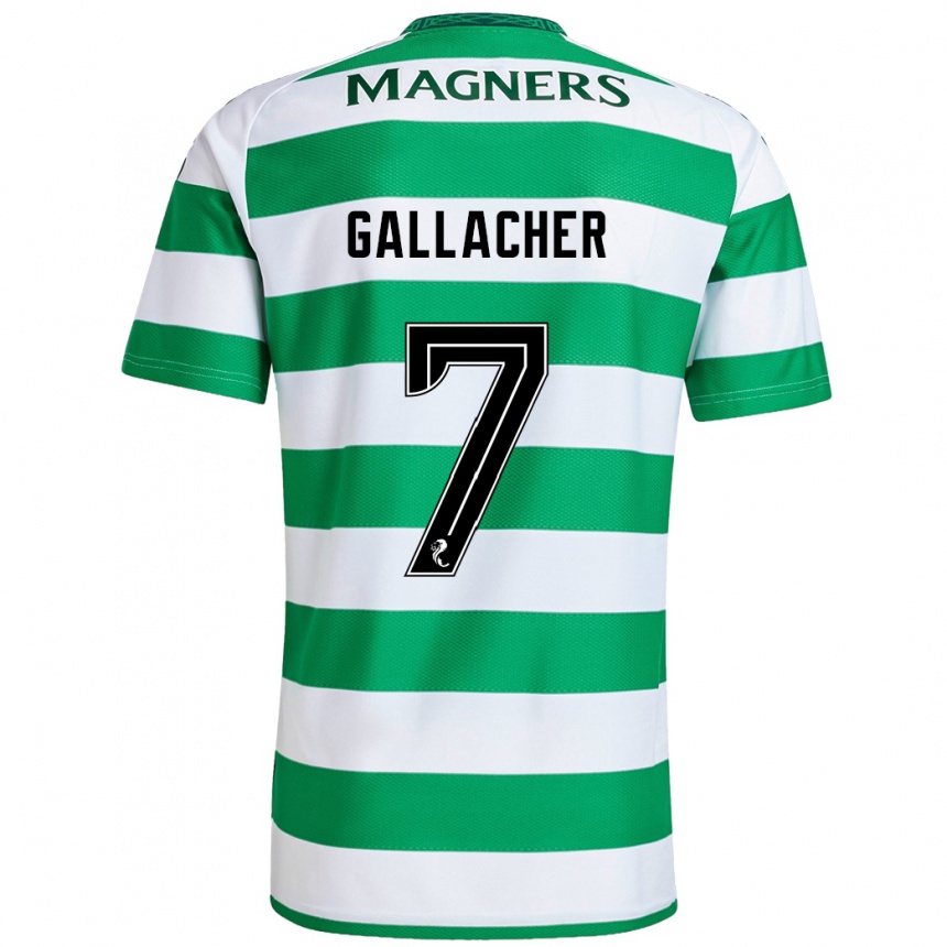 Férfi Labdarúgás Amy Gallacher #7 Zöld Fehér Hazai Jersey 2024/25 Mez Póló Ing