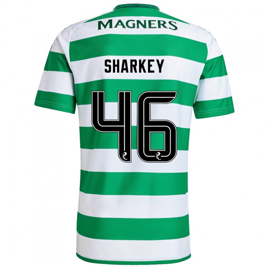 Férfi Labdarúgás Amy Sharkey #46 Zöld Fehér Hazai Jersey 2024/25 Mez Póló Ing