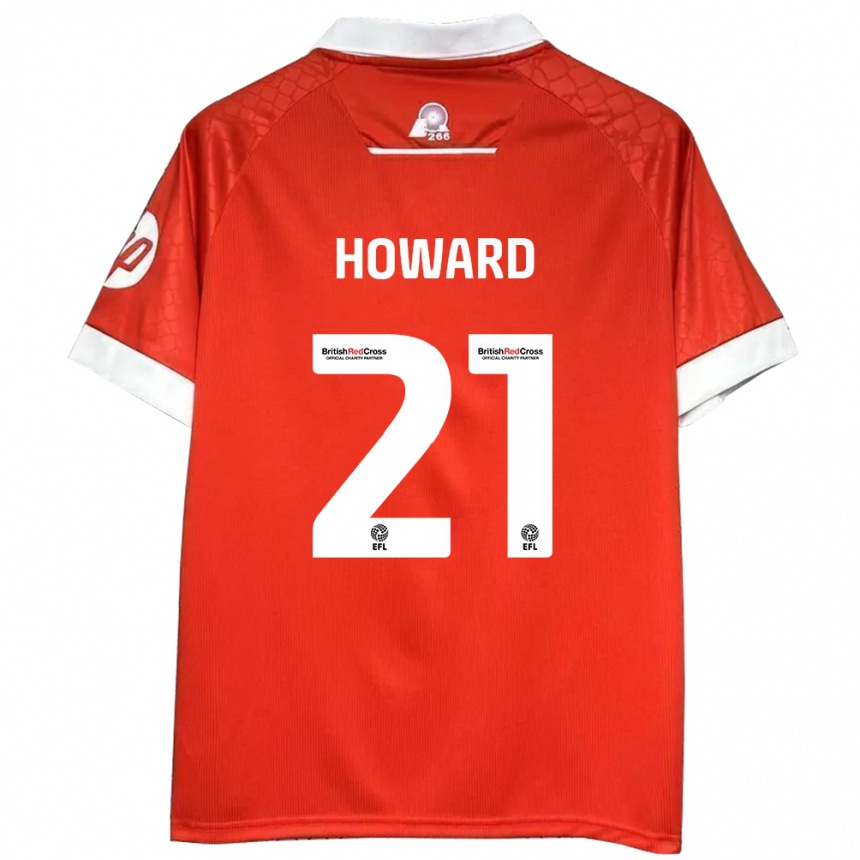 Férfi Labdarúgás Mark Howard #21 Piros Fehér Hazai Jersey 2024/25 Mez Póló Ing