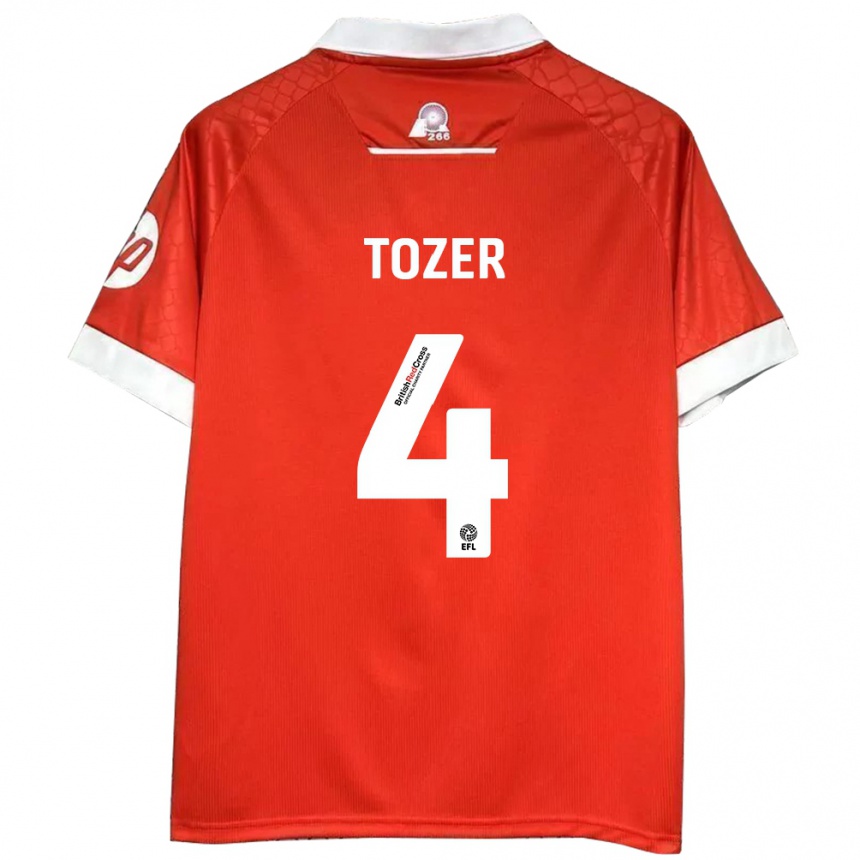 Férfi Labdarúgás Ben Tozer #4 Piros Fehér Hazai Jersey 2024/25 Mez Póló Ing