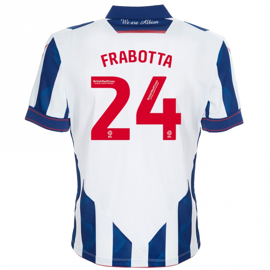 Férfi Labdarúgás Gianluca Frabotta #24 Fehér Sötétkék Hazai Jersey 2024/25 Mez Póló Ing