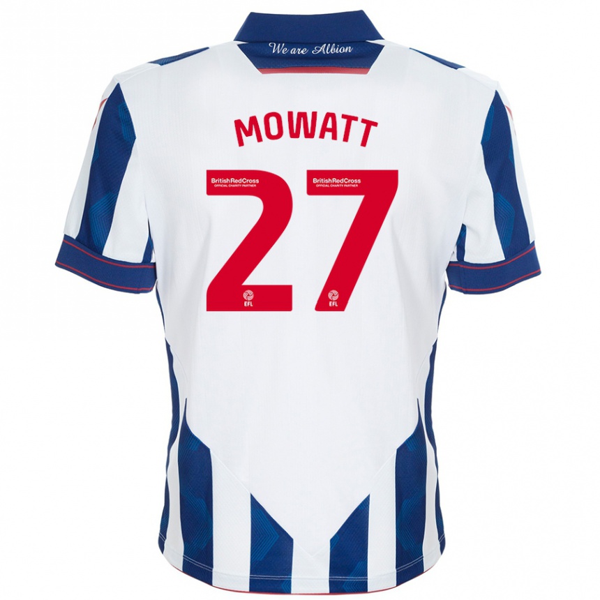 Férfi Labdarúgás Alex Mowatt #27 Fehér Sötétkék Hazai Jersey 2024/25 Mez Póló Ing