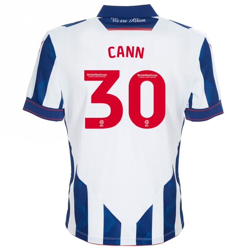 Férfi Labdarúgás Ted Cann #30 Fehér Sötétkék Hazai Jersey 2024/25 Mez Póló Ing